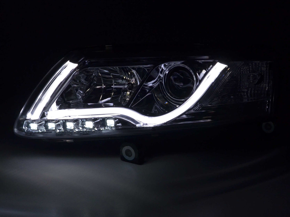 Scheinwerfer Set Daylight LED Tagfahrlicht Audi A6 Typ 4F 04-08 chrom Scheinwerfer Set Daylight LED Tagfahrlicht Audi A6 Typ 4F 04-08 chrom